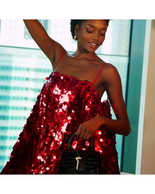 NALÈ Red Sequin Christmas Mini Dress – Festive Party Outfit