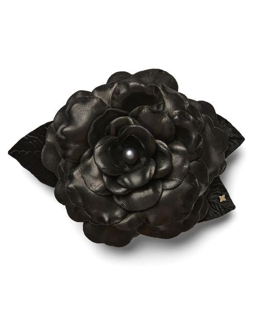 Helena Simon Black The Large Gardenia Floral Brooch