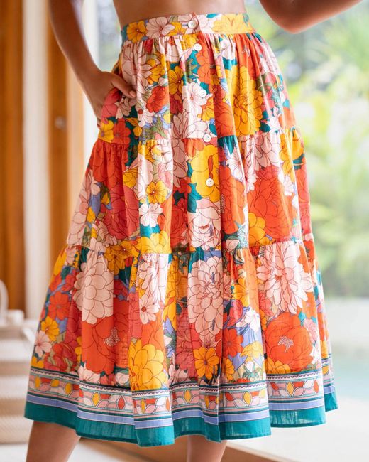 Change of Scenery Orange Joanna Skirt