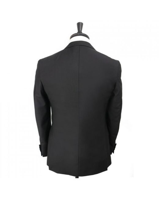 DAVID WEJ Black Alfredo Dress Double Breasted Velvet Peak Lapel Tuxedo Set – for men
