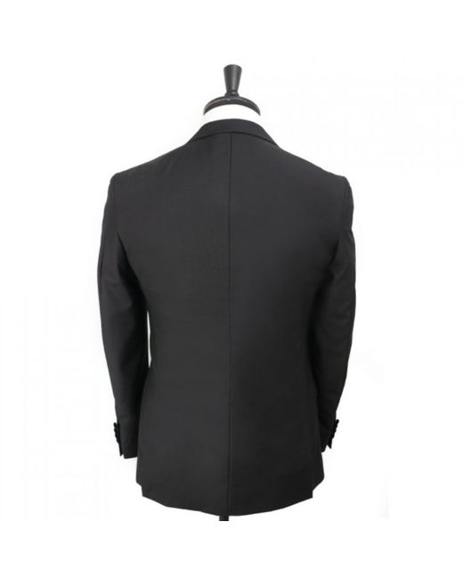 DAVID WEJ Black Alfredo Dress Double Breasted Velvet Peak Lapel Tuxedo Set – for men