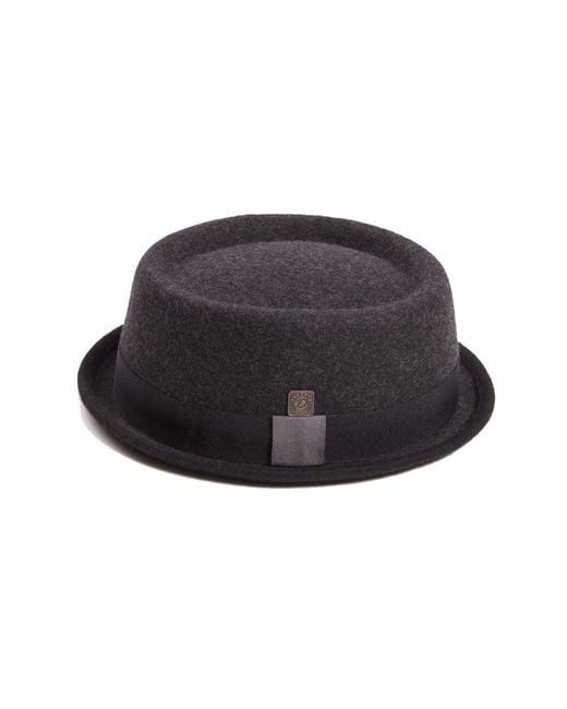 Dasmarca Hats Black Tony Slate Dark Felt Skimpy Brim Short Brim Rude Boy Mod Style Porkpie Hat for men