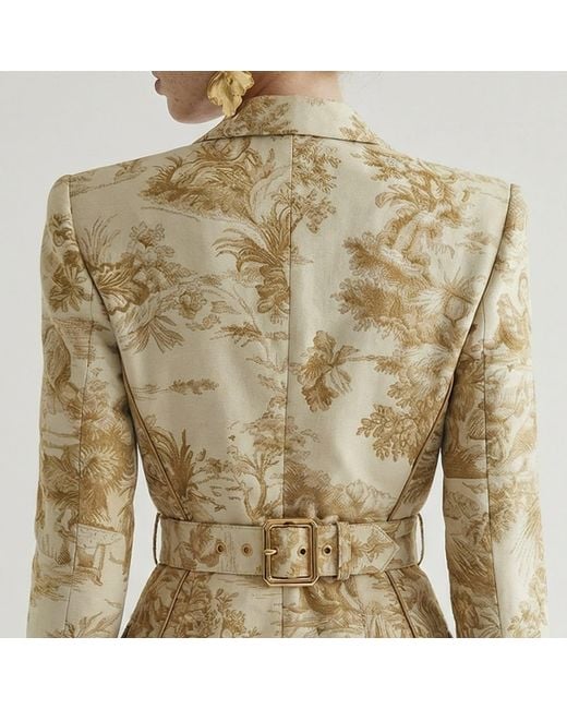 La Musa Natural Versailles Mini — Sculpted Toile Blazer Dress