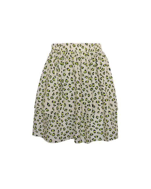 2KStyle Green Amalia Animal Print Layered Viscose Mini Skirt