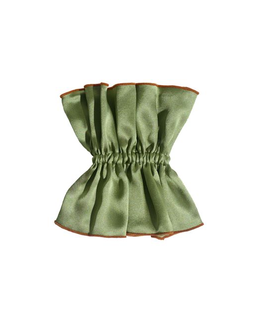 Lost Pattern Green Maxi Flower Double-Layer Oversized Silk Scrunchie