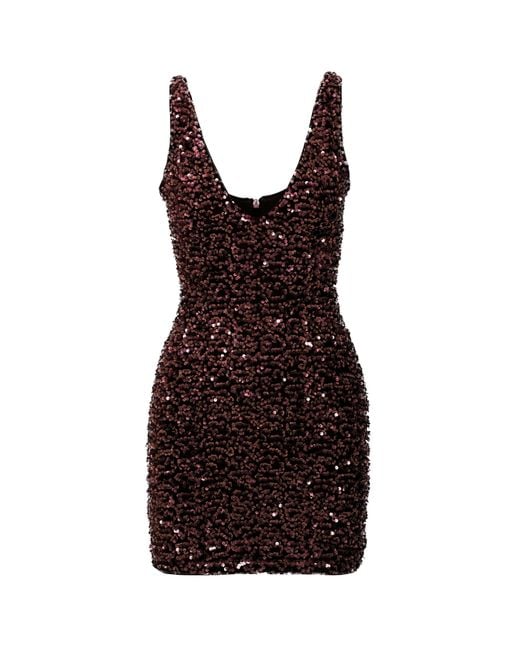 Ofuure Purple Leila Mini Sequin Dress