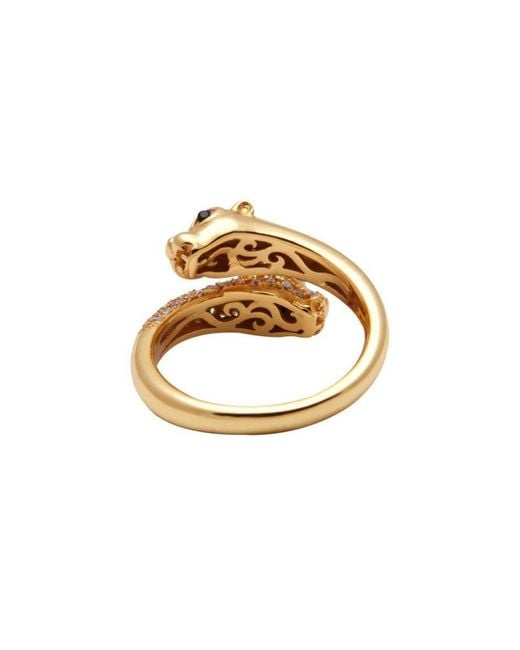 Nialaya Metallic Twisted Sterling Panther Ring