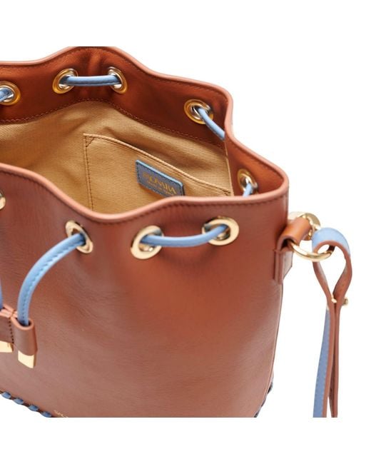 Saonara Brand Brown Bucket Bag Caramel Sky Leather