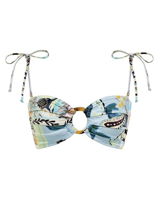 Montce Blue St. Barths Floral Tori Ties Bandeau Bikini Top