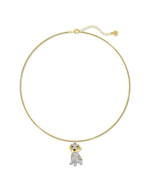 Cloud Haven Metallic Great Dane Pendant Necklace