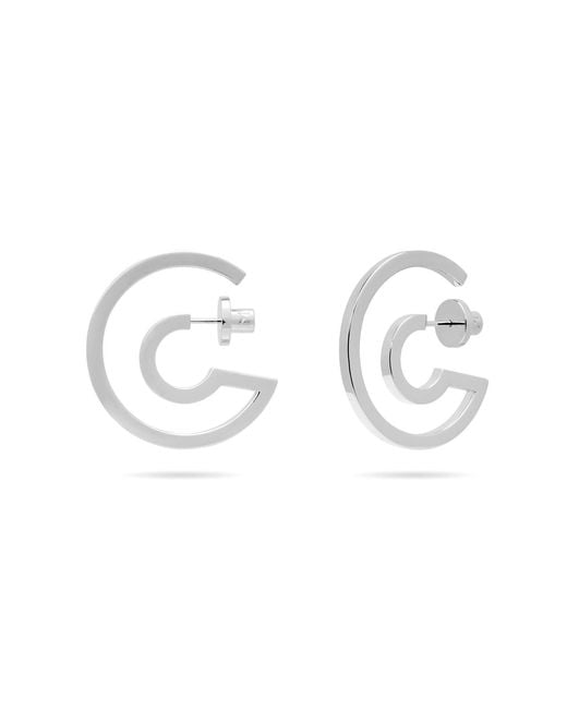 Meulien Metallic Unique Open Hoop And Huggie Earrings