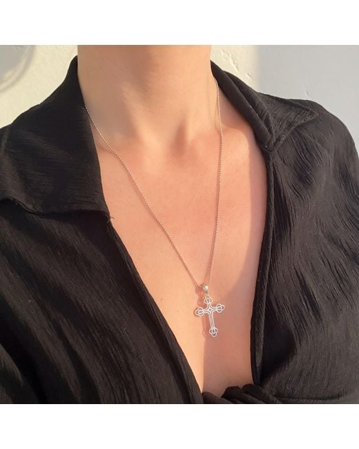 Leni James Metallic The Midi Billie Cross Necklace
