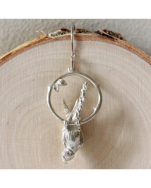 Lee Renee Metallic Parakeet Earring – Large, Upside Down