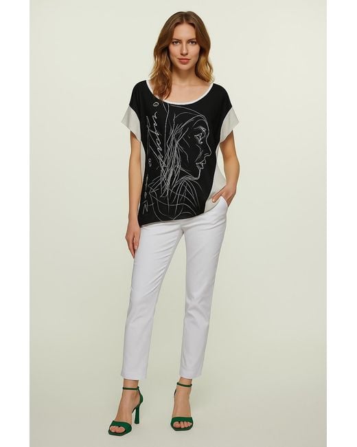 Conquista Black Oversized Lightweight Jersey Top
