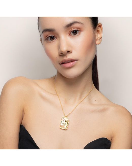 Lavani Jewels Metallic Goldplated The Empress Tarot Card Necklace