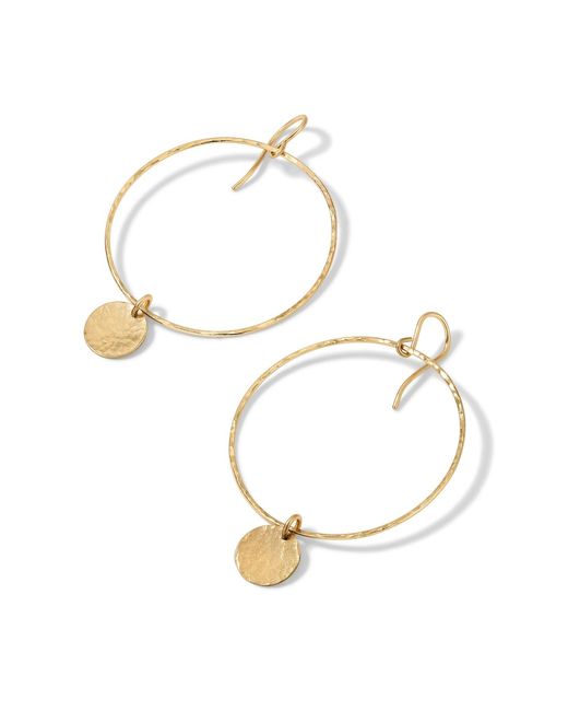 Heather Hawkins Jewelry Metallic Large Hammered Hoop Disc Earrings