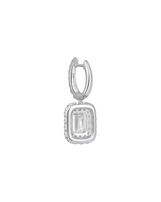 Arte Madrid Metallic Gemma Rectangular Charm Hoop Earrings