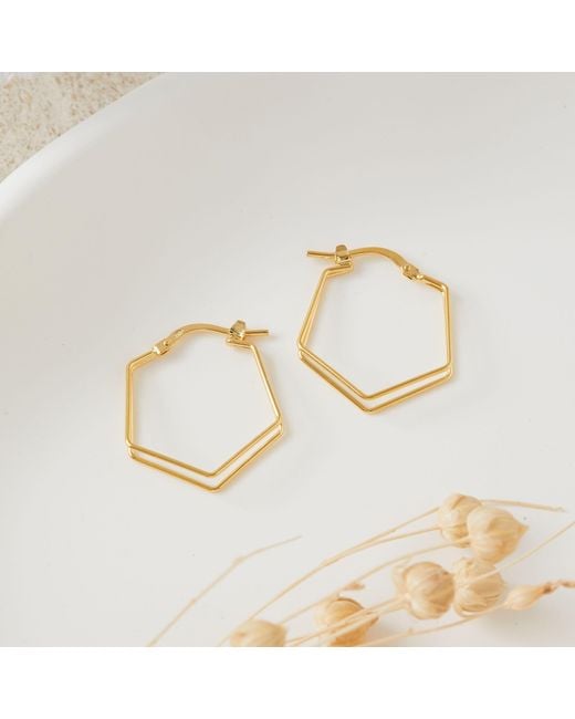 Esterah Metallic Geometric Hoop Earrings