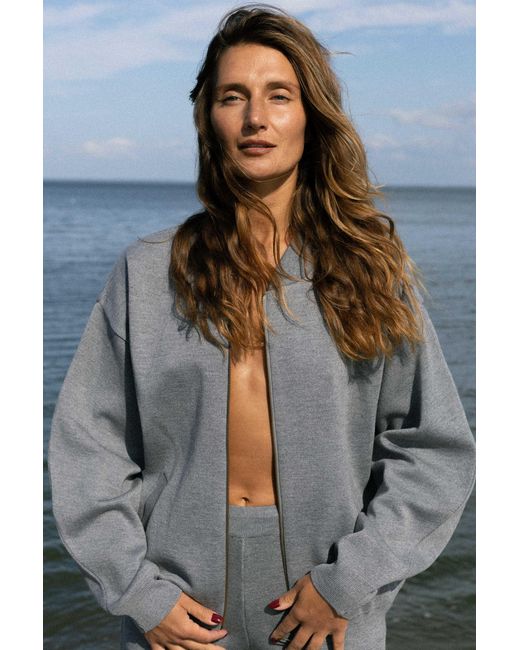 SALANIDA Gray Onda 100% Merino Bomber Jacket Light