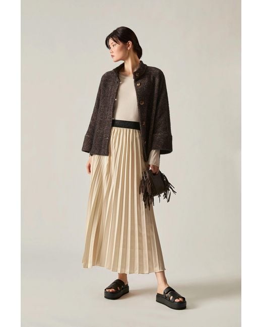 James Lakeland Natural Neutrals Pleated Maxi Skirt