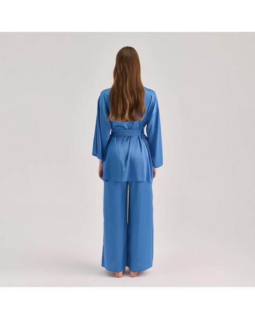 Avenue 8 Blue Mini Silk Robe