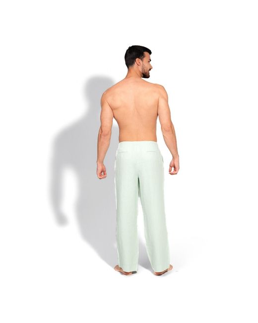 Maison Tangerine Green Linen Wide Leg Long Trousers Mint For