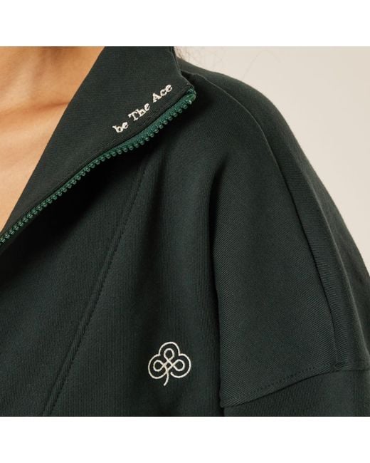 Be Athletica Green Varsity Athletica Quarter-Zip Sweatshirt