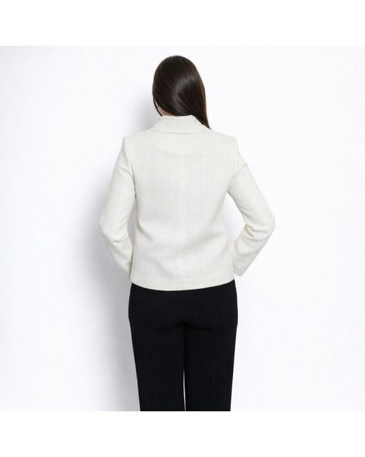 Nuvv Collection White Tweed Jacket With Button