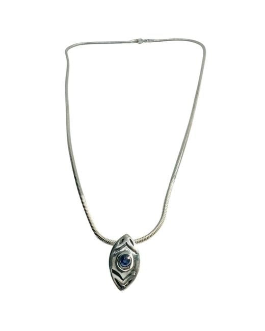 Tg-Jewellery by Tamara Gervasio Metallic Eclipse Eye Unique Necklace – Sterling & Sapphire for men