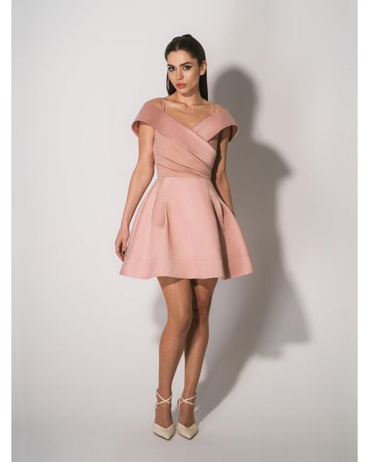 Tia Dorraine Pink Easy To Love Flared Satin Mini Dress