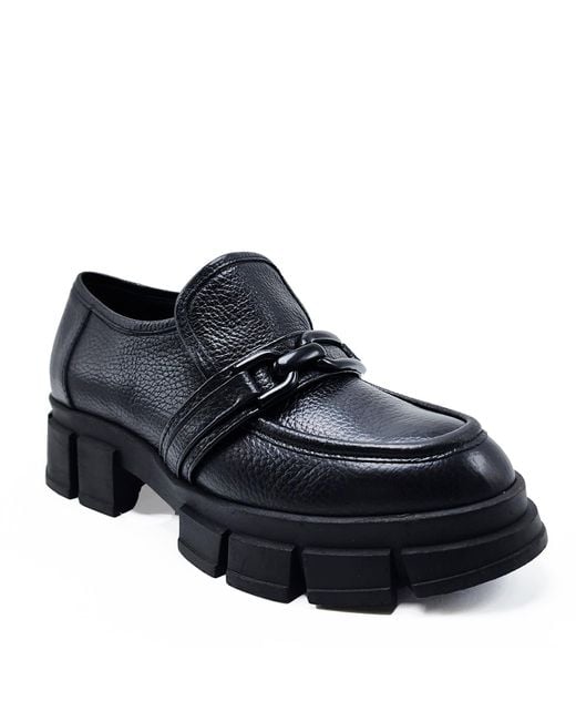 Beautiisoles by Robyn Shreiber Made in Italy Black Raquel Leather Comfortable Oxford For Work Or School