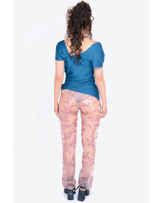 Natalia Petruch Pink Berta Sequins Trousers