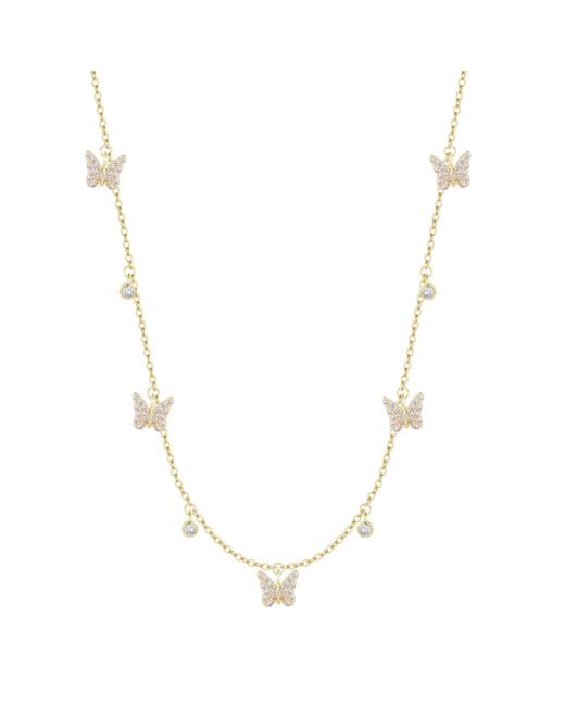 KAMARIA Metallic Butterfly Charm Choker Necklace