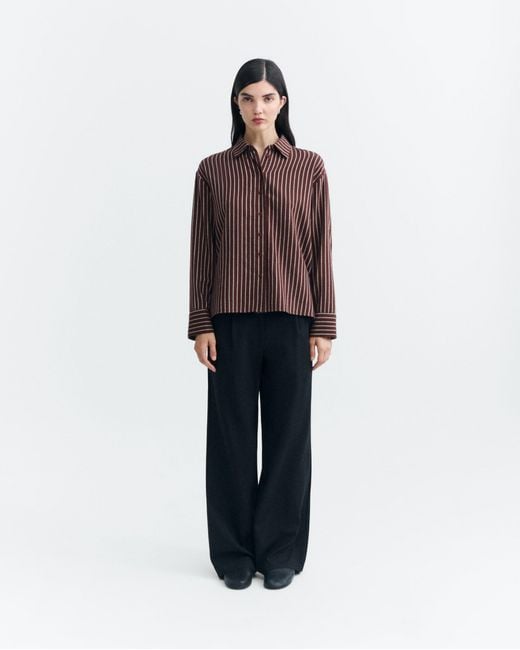 Thinking Mu Brown Manuela O-Hara Striped Blouse