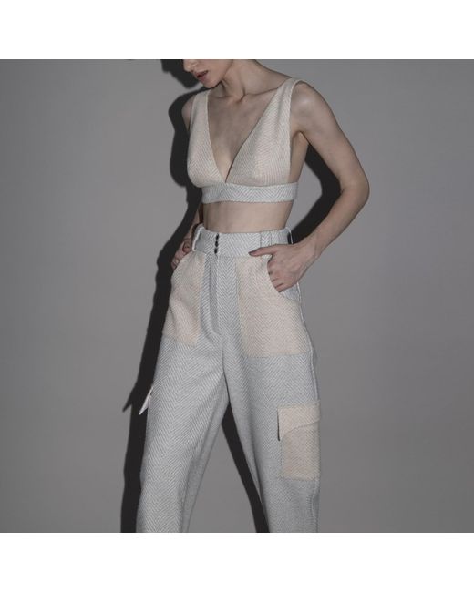 Vestiaire d'un Oiseau Libre Gray Neutrals Alpaca Wool Top
