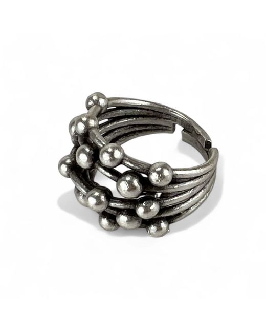 By Virgo Metallic Calyra Antique Ring