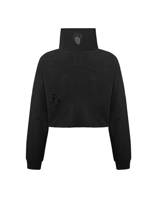 Pcfg Black Destroyed High Neck Sweat