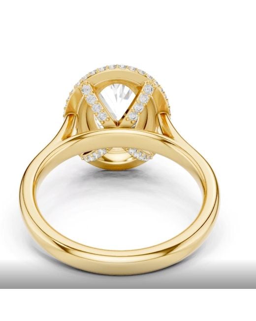 Aya Fine Jewelry Metallic 2.50 Ct Oval Lab Grown Diamond Double Halo Engagement Ring