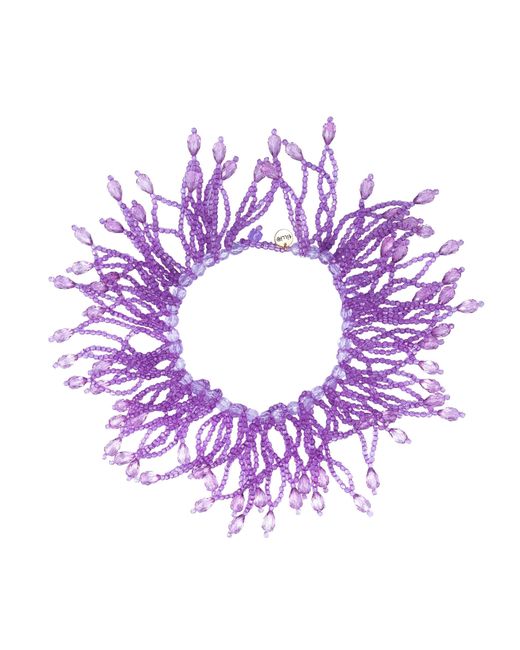 Tillie Beads Purple Reed Bead Necklace
