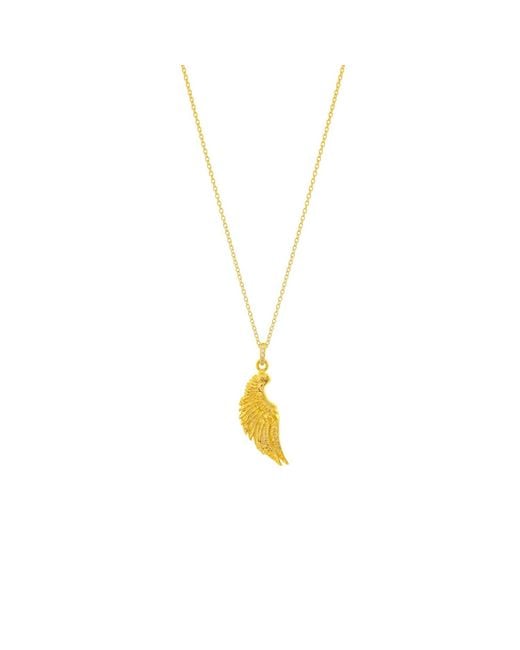 Seven Saints Metallic Angel Wing Necklace, Over Sterling