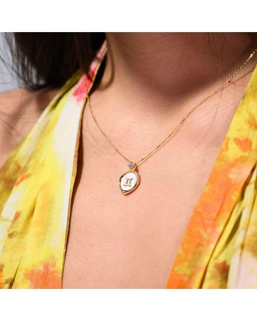 Hinch & Liu Metallic Libra Zodiac Necklace