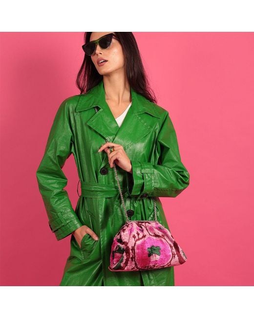 SJW BAGS LONDON Pink Victoria Ikat Mini Pouch Bag