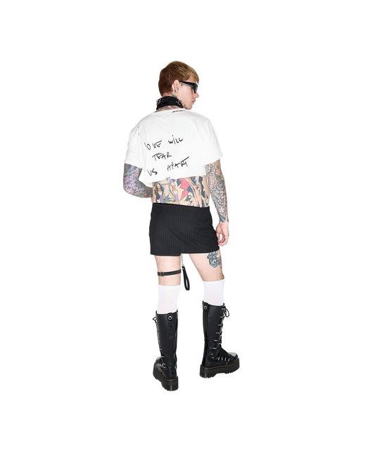 Come on White Joy Division Love Will Tear Us Apart Cropped Tee — Distressed for men