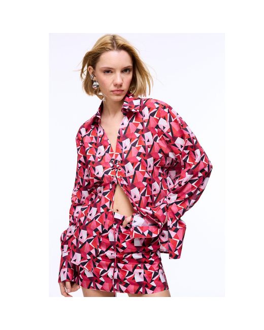 Mirimalist Red Origami Oversize Shirt