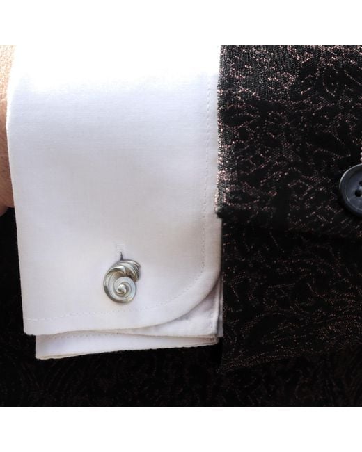 Gabriella Alicia White Acanthus Cufflinks for men