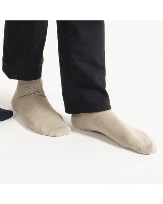 Peper Harow - Made in England Green Neutrals Classic Plain Socks for men