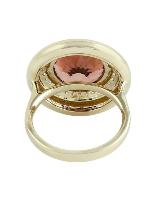 Artisan Metallic 14K Tourmaline & Diamond Halo Ring