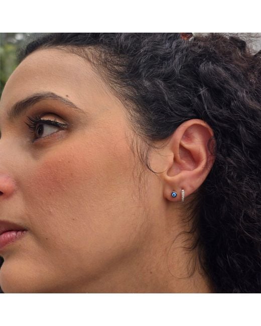 Harfi Blue Turkish Evil Eye Nazar Protective Stud Earrings