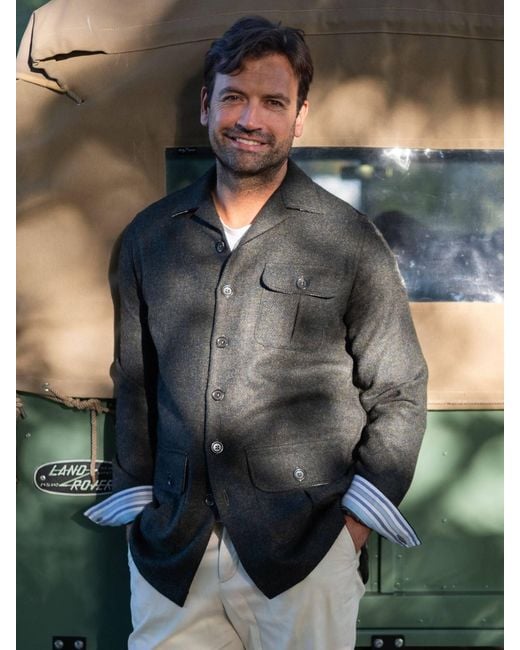 Koy Clothing Black Wool Safari Jacket for men