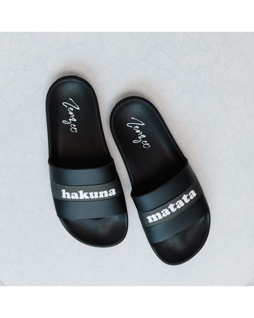 Zenzee Black Hakuna Matata Slide Sandals